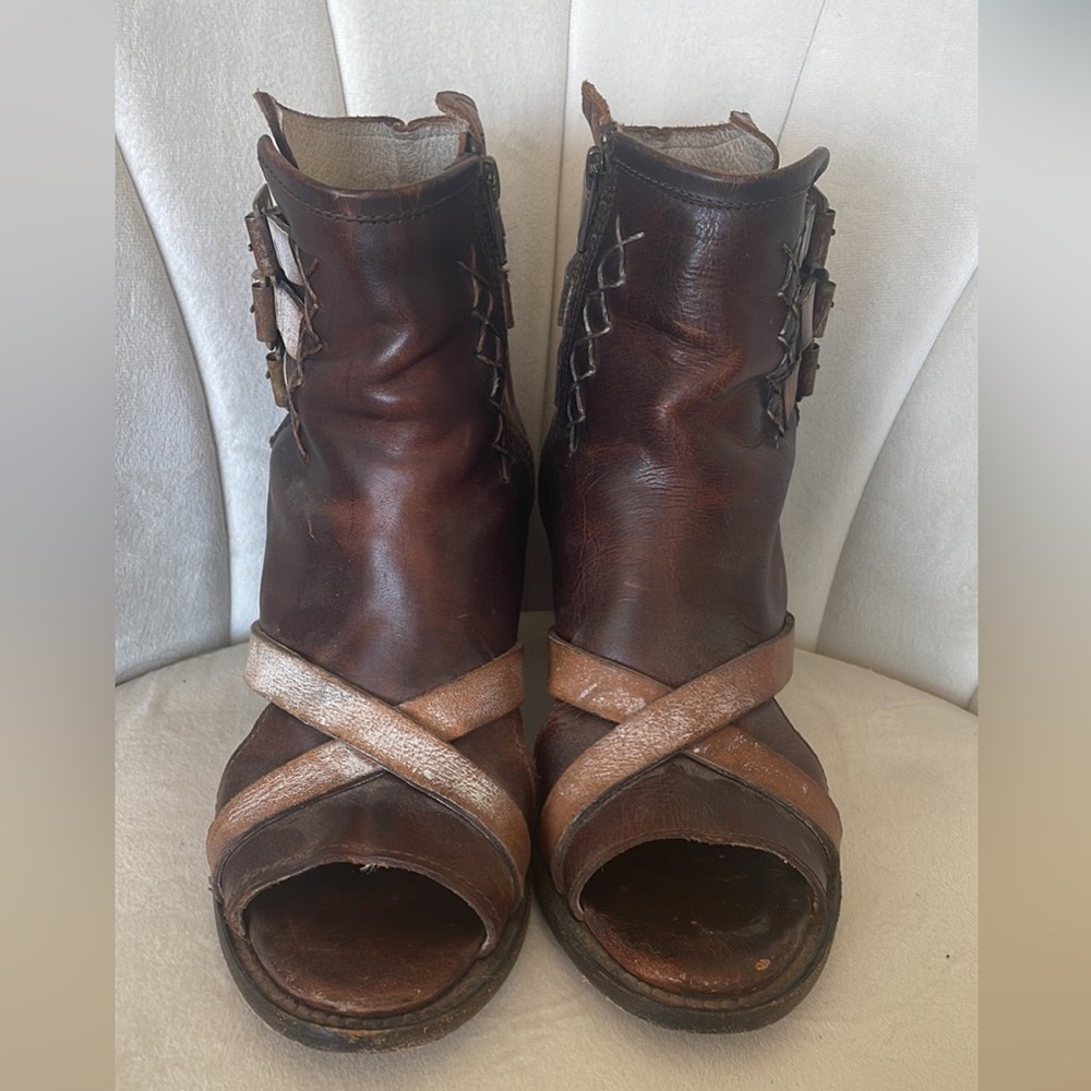Freebird by Madden leather boots open toe